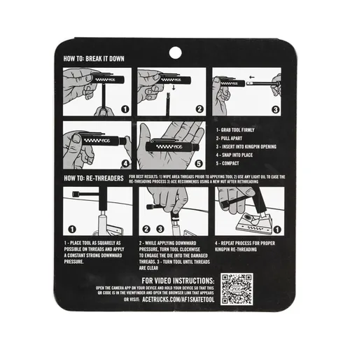 Vista 6 de Ace Trucks MFG Ace Trucks AF1 Herramienta de patín - Todo en uno - Reenhebrador de eje/Kingpin - Acero