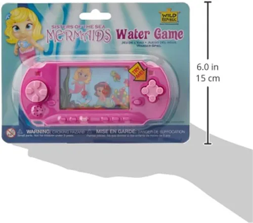 Vista 2 de Wild Republic Juegos de agua de sirena, juguetes sensoriales, regalos para niños, juguetes de mano, suministros de fiesta de sirena, 6 pulgadas, rosa
