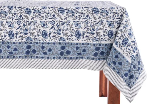 Vista 42 de ATOSII Mantel 100% algodón, Amara, floral, hecho a mano, rectangular, de lino, para cocina, comedor, fiestas, bodas, exteriores, picnics, Pascua