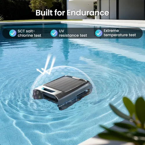 Vista 7 de AIPER Surfer S2 Robot de Limpieza de Superficie de Piscina con Energía Solar con Soporte de APP, Limpieza Continua 24/7, Modos de Carga Dual