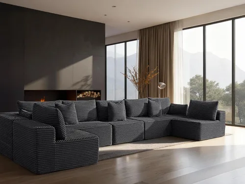 Vista 71 de Sofá modular de gran tamaño de 108 pulgadas, cómodo sofá deshuesado en forma de U para sala de estar, asientos extra profundos, sin montaje, sofá