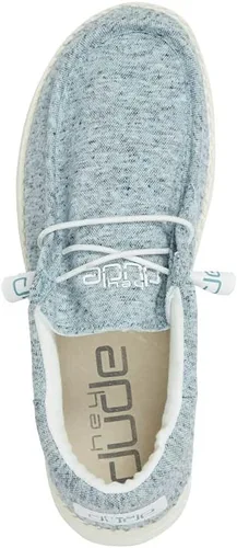 Vista 6 de Zapatos Wally de Hey Dude en varios colores claros, para hombre, mocasines con cordones para hombre, cómodos y ligeros Gris azulado