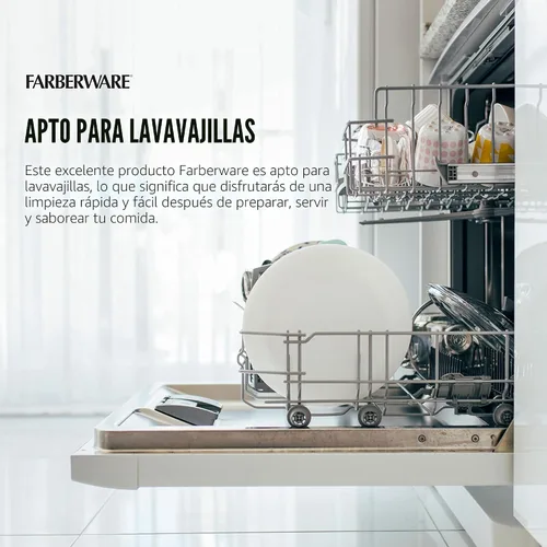 Vista 6 de Farberware Tabla de cortar grande, apta para lavavajillas, tabla de cortar de plástico para cocina con mango de fácil agarre, 11 x 14 pulgadas