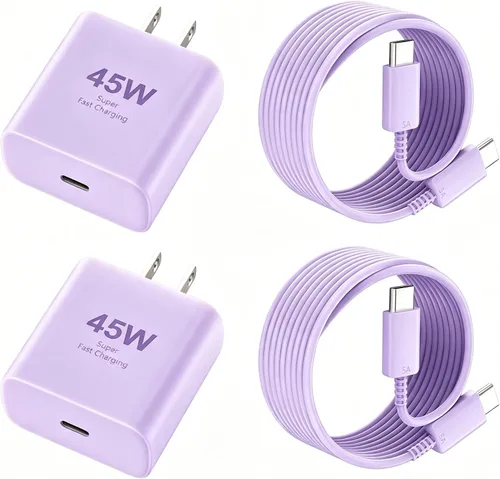 Vista 17 de Cargador para teléfono 17 16 Pro Max de carga rápida, 45 W USB C Phone 17 16 Bloque de carga súper rápido con cable de carga tipo C de 6.6 pies