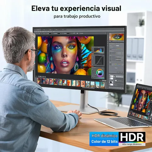 Vista 5 de Cable Matters Cable USB C a HDMI 2.1 unidireccional, 3 pies, negro