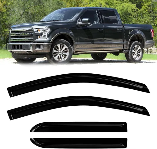 Vista 77 de Protectores de lluvia de ventana para Ford F150 SuperCab 2004-2014 2 piezas deflector de ventana para 09-14 F-150 con 2 puertas delanteras