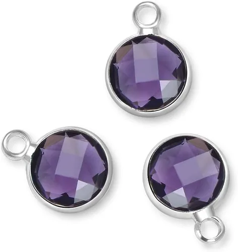 Vista 12 de Adabele Colgante de piedra natal de plata de grado A, 0.236 in, pequeño, 0.315 in y 0.394 in para aretes personalizados, pulseras, collares