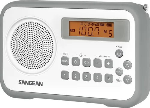 Vista 10 de Sangean PR-D18BK Radio digital portátil AM/FM/con parachoques protector (gris/negro) negro/gris