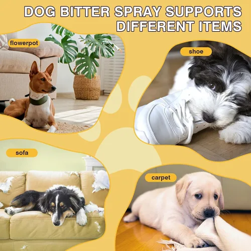 Vista 5 de Spray sin masticar para perros y gatos en aerosol de manzana amarga para cachorros, 10.14 onzas líquidas