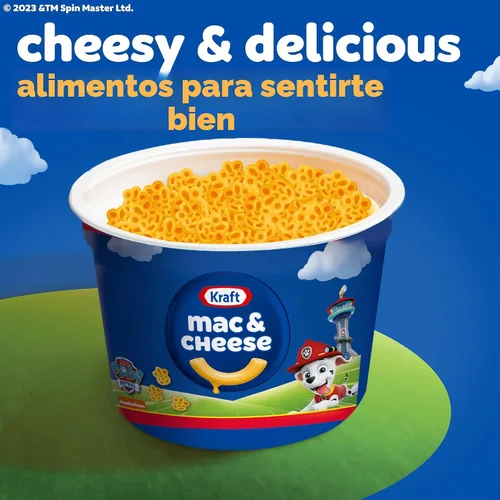Vista 6 de Kraft - Tazas de macarrones y queso fáciles de microondas con formas de pasta Nickelodeon Paw Patrol (paquete de 4 unidades, tazas de 1.9 onzas)