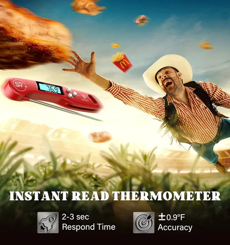 Vista 3 de DOQAUS - Termómetro de carne (actualizado 2021), termómetro de comida de lectura instantánea para cocinar, termómetro digital de cocina con pantalla
