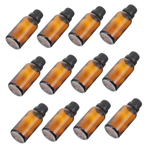 Vista 8 de Uonlytech Recipientes de vidrio de terrario, 12 botellas de aceite esencial, botella de 0.3 fl oz con reductor de orificios, dispensador de líquido
