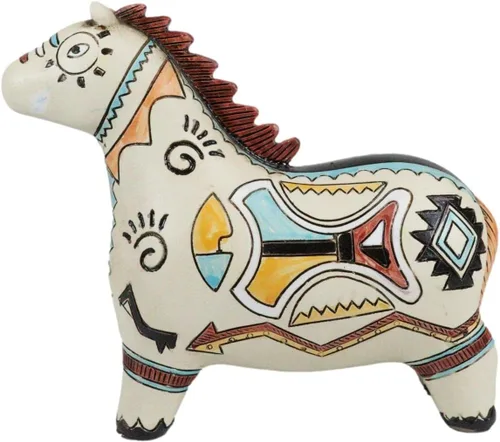 Vista 4 de Ebros Gift Nativo tribal americano azteca hopi estilo indio equino Mustang caballo animal tótem espíritu colección celestial cielo y tierra