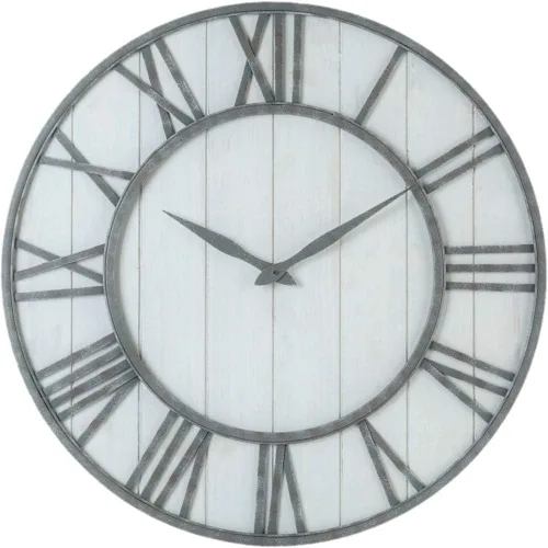 Vista 12 de Oldtown Farmhouse - Reloj de pared silencioso (de metal y madera maciza)
