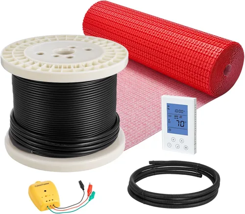 Vista 13 de VEVOR Sistema de calefacción de suelo radiante eléctrico de 50 pies cuadrados, sistema de suelo radiante eléctrico de 120 V, con membrana