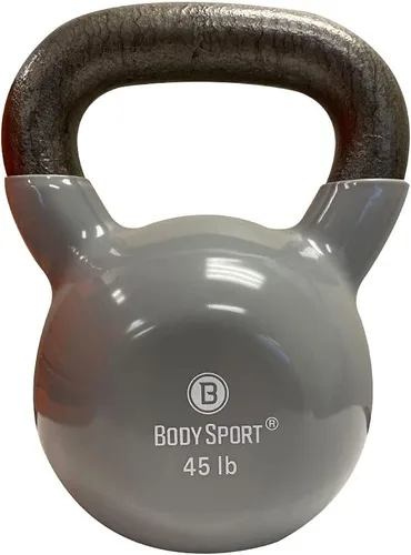 Vista 11 de Body Sport Pesas rusas de hierro con revestimiento de vinilo – Pesa rusa para levantamiento de pesas – Pesa rusa de entrenamiento de fuerza