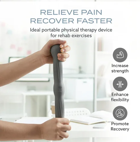 Vista 2 de PT Pro Entrenador de codo de tenis para terapia física, agarre texturizado, alivio del dolor de codo, barra de resistencia para tendinitis y codo