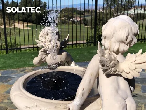 Vista 3 de Solatec - Fuente solar, bomba de fuente de baño para pájaros de 1.4 W, kit de panel solar, bomba sumergible de riego al aire libre para estanque