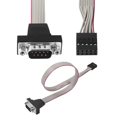 Vista 2 de Cable serie DB9 a 10 pines IDC, paquete de 2 unidades RS232 macho serie a 10 pines (2 x 5) IDC cabezal de placa base cable plano Moun (1.0 ft)