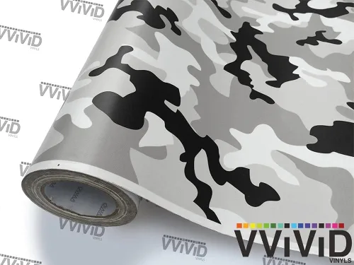Vista 4 de VViViD Rollo adhesivo de vinilo de camuflaje de nieve para auto (1 x 5 pies)