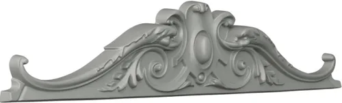Vista 2 de Ekena Millwork 107.6 cm de ancho x 21.2 cm de alto x 6.35 cm de profundidad Kendall Center con sobrepuesto de scrolls