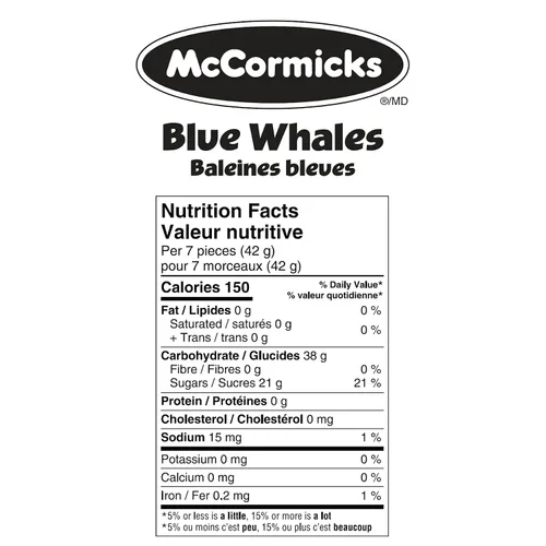Vista 2 de McCormicks Blue Whales - Caramelos de gomita, 300 unidades, 4.0 lbs/4 libras, bolsa, importado de Canadá)