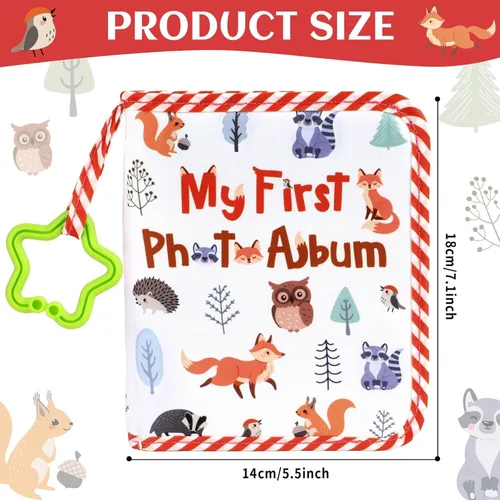 Vista 2 de Álbum de Mi Primera Familia del Bebé, Libro de Tela Suave para Fotos de Animales, Mi Primer Libro de Fotos, Álbum de Recuerdos del Bebé, Regalo que
