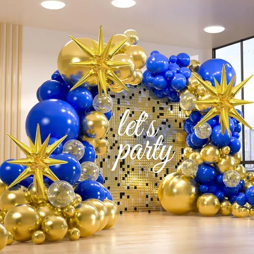 Vista 10 de Kit de arco de 161 globos de color negro, blanco y naranja, con 3 globos de papel de aluminio en explosión de estrellas para cumpleaños, graduación