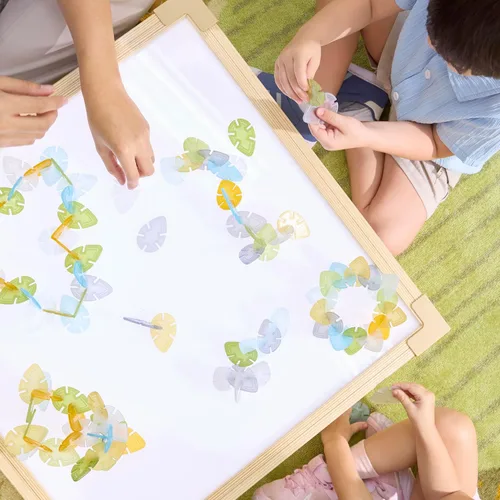Vista 4 de Guidecraft Interlox Leaves - Juego de 96 piezas: juguete de construcción - Creatividad y juguetes educativos de construcción para niños