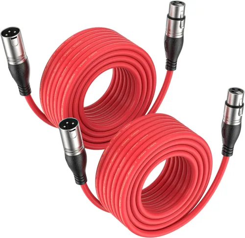 Vista 21 de EBXYA Cable XLR de 2 pies, paquete de 10 unidades, cable de micrófono equilibrado premium con cable XLR de 3 pines macho a hembra, color negro