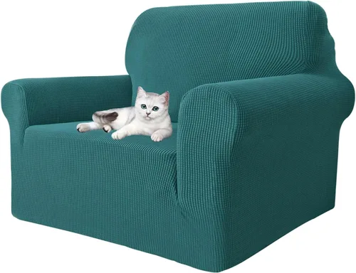Vista 30 de MAXIJIN Funda elástica para silla con brazos, 1 pieza para sofá o silla de estar, funda antideslizante (31-46 pulgadas), protector de muebles que se