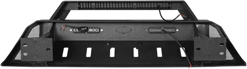 Vista 9 de Parachoques delantero Tacoma Stubby con barra de luz LED de 72 W y soporte de placa de matrícula de acero con textura compatible con camioneta