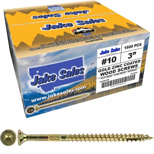 Vista 158 de 8 x 1 revestimiento exterior recubierto de bronce, tornillo de madera multiusos compatible con ACQ, cabeza plana Torx/Star Drive de 1 libra, 288