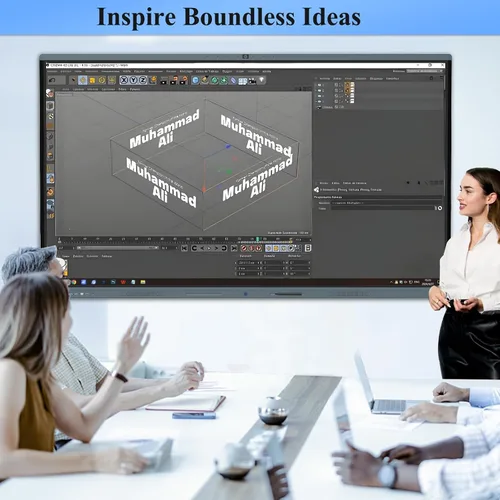 Vista 12 de Tablero inteligente, pantalla táctil 4K de 86 pulgadas, pizarra interactiva, cámara AI integrada y 8 micrófonos, computadora todo en uno con Windows