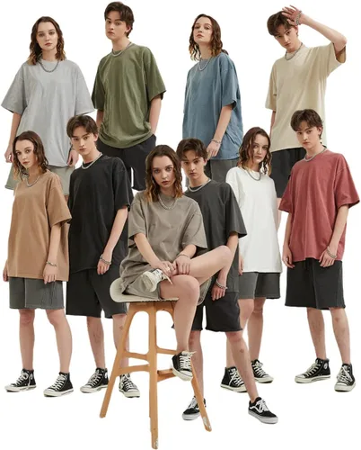 Vista 2 de Aelfric Eden Mens Oversized Tee Unisex Casual T-Shirts Graphic Short Sleeve Shirts