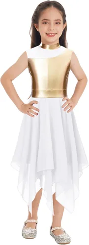 Vista 3 de Linjinx Vestido de baile lírico para niñas y niñas, disfraz de celebración litúrgica, bata de iglesia