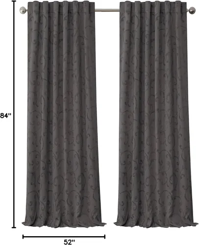 Vista 34 de Elrene Home Fashions Cenefa Opaca Jacquard Scroll Mia, 52" x 19" (1 Cenefa), Dorado