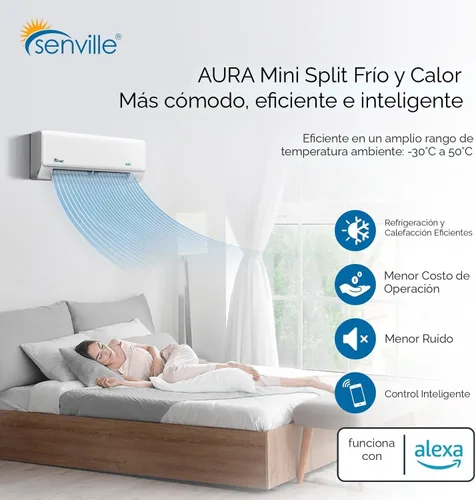 Vista 3 de Senville Mini Split AC/sistema de calefacción, 5 zonas, blanco, 48000 BTU