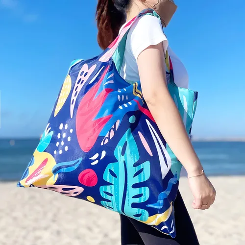 Vista 2 de allydrew Allybag - Bolsa de comestibles plegable y ligera, reutilizable, Abrtract 1