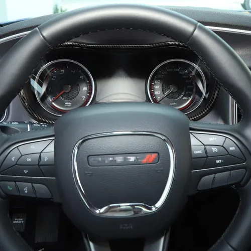 Vista 4 de Voodonala Consolas centrales de fibra de carbono para cargador, tablero de instrumentos, accesorios interiores para Dodge Charger 2015-2026+, 1