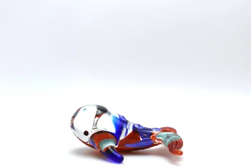 Vista 5 de Pequeñas figuras de ballena de vidrio soplado a mano, animales coleccionables, regalo para decoración del hogar (azul marrón)