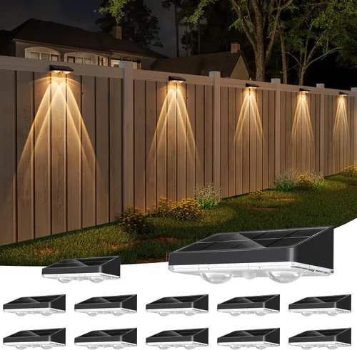 Vista 13 de NIORSUN - Luces solares para valla, paquete de 8 luces solares para terraza, color blanco cálido, bombilla impermeable para exteriores LED IP65