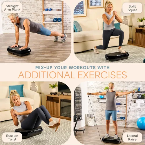 Vista 9 de Lifepro Waver Mini Vibration Plate Exercise Machine with Remote & Bands — Compact Whole Body Vibrating Plate for Lymphatic Drainage & Muscle Toning