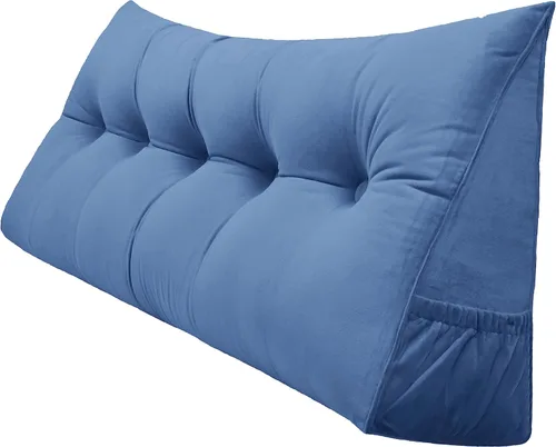 Vista 26 de Peachwell Almohada triangular de lectura para reposo en cama, cojín de refuerzo grande para cabecero, respaldo, almohada de cuña con funda extraíble