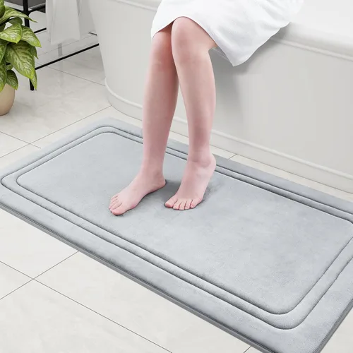 Vista 31 de Grandaily Alfombra de Baño de Espuma Viscoelástica 24x16, Ultra Suave, Antideslizante y Absorbente, Alfombras de Baño Lavables a Máquina y Secables