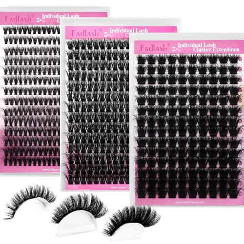 Vista 51 de Extensiones de pestañas individuales de 120 unidades, racimos de pestañas con rizado D, bandeja de longitud mixta, extensiones de pestañas