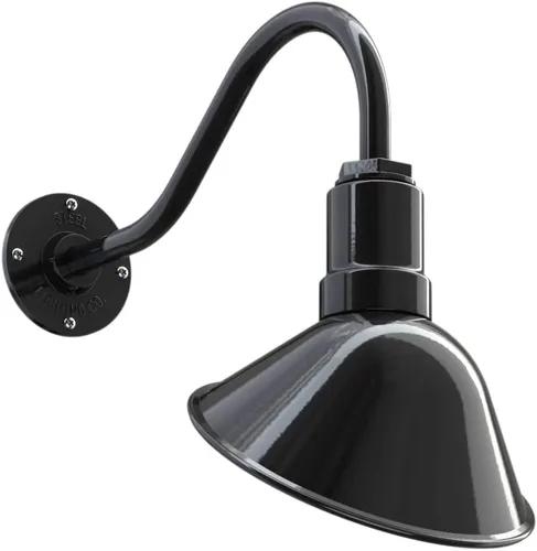 Vista 13 de Steel Lighting Co. Luz de Letrero de Tienda Venice para Pared de Acento de Restaurante al Aire Libre Cúpula de 9 pulgadas Brazo Recto de 6