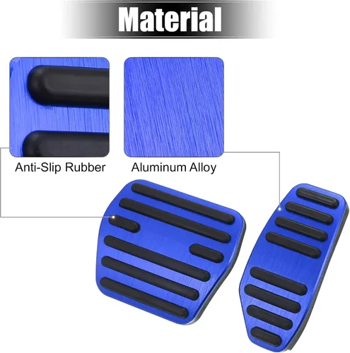 Vista 5 de X AUTOHAUX 1 Unidades Antideslizante Sin Perforación Aleación de Aluminio Freno y Gas Pedal Cubiertas de Pedal de Pie Almohadillas para Nissan Kicks