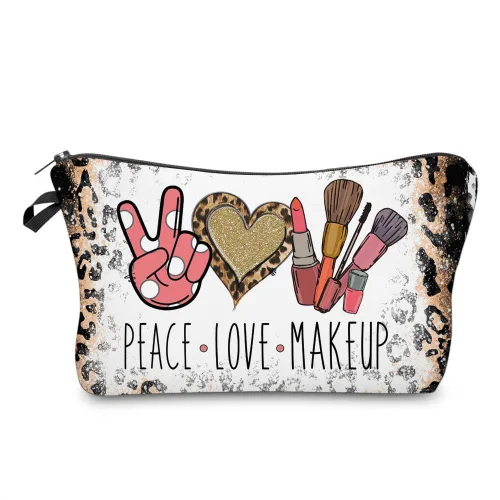 Vista 11 de FITINI Bolsa de maquillaje de aguacate de viaje, pequeña bolsa organizadora de cosméticos portátil para mujeres y niñas, con cremallera