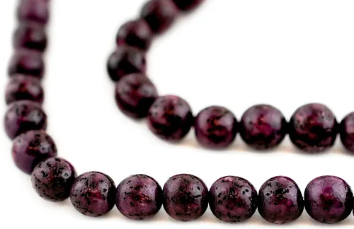 Vista 10 de The Bead Chest Cuentas redondas naturales de color rojo rubor (0.315 in)